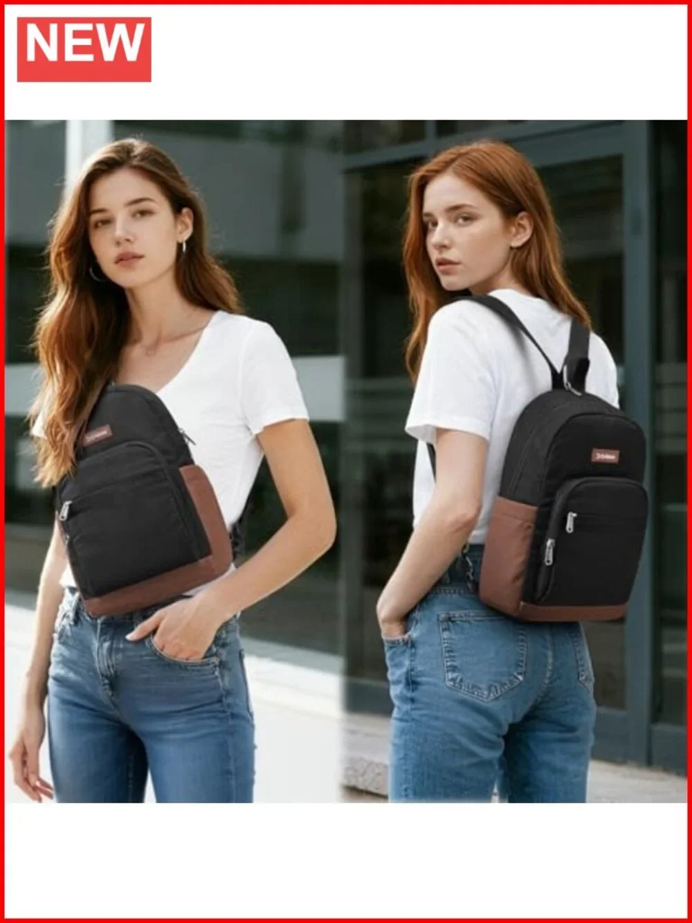 RFID Sling Backpack Convertible Lightweight Mini Crossbody Bag for Travel Hiking